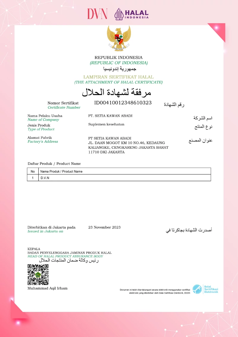 Sertifikat Halal D.V.N