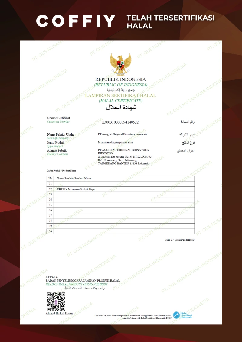 Sertifikat Halal Resmi Coffiy