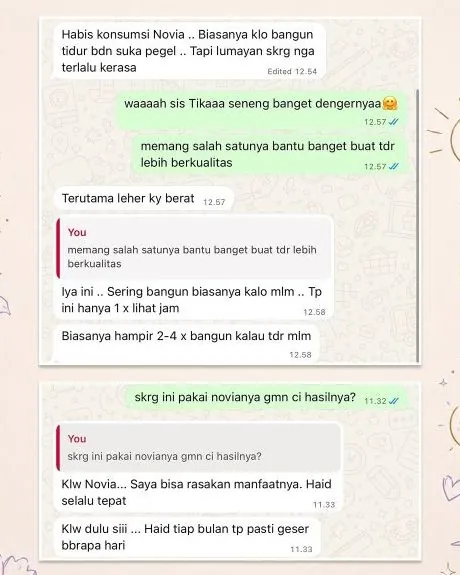 Chat pelanggan: badan lebih segar dan haid tiap bulan